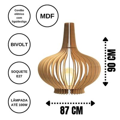 Luminária De Chão Oásis - Mdf Cru