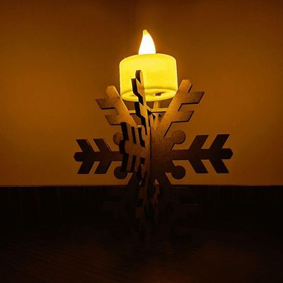 Castiçal Frozen Com Vela Eletrônica