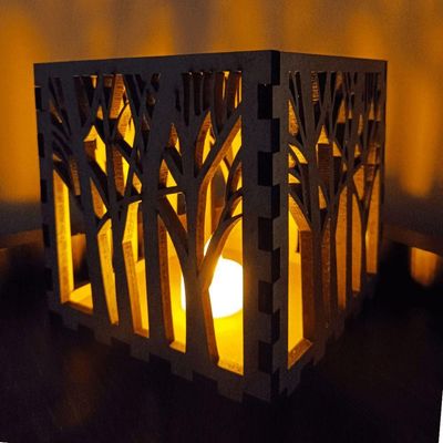 Castiçal Floresta Com Vela Eletrônica
