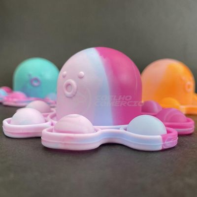 Chaveiro Polvo Reversível Pop It Anti Stress Silicone