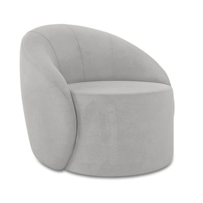 Sofá 2 Lugares Orgânico 140cm Morgan E 2 Poltronas Lua Suede Cinza D03 - D'rossi