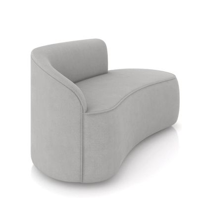 Sofá 2 Lugares Orgânico 140cm Morgan E 2 Poltronas Lua Suede Cinza D03 - D'rossi