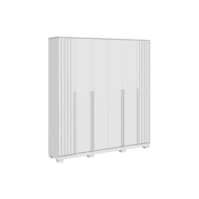 Guarda Roupa Casal 6 Portas (2 Ripadas) e 4 Gavetas Jamile Cinamomo/Off White - ACP