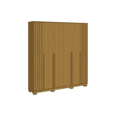 Guarda Roupa Casal 6 Portas (2 Ripadas) e 4 Gavetas Jamile Cinamomo/Off White - ACP