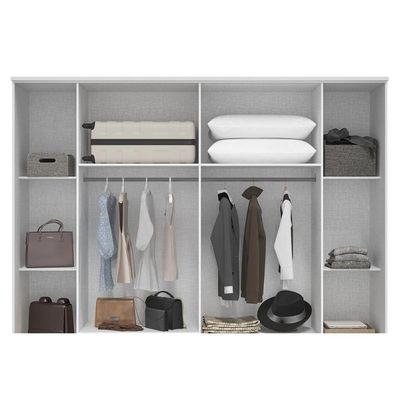 Guarda Roupa Casal 6 Portas (2 Ripadas) e 4 Gavetas Jamile Cinamomo/Off White - ACP