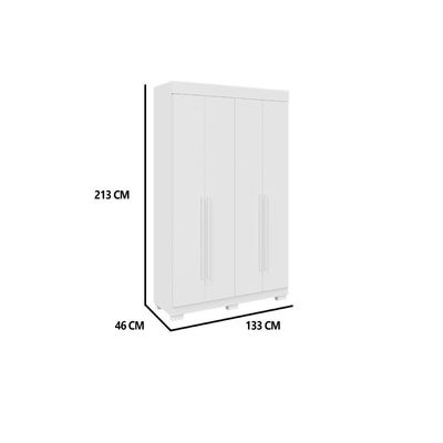 Guarda Roupa Solteiro 4 Portas e 2 Gavetas Ágata Cinamomo/Off White - ACP