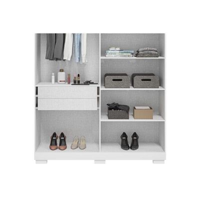 Guarda Roupa Solteiro 4 Portas e 2 Gavetas Ágata Cinamomo/Off White - ACP