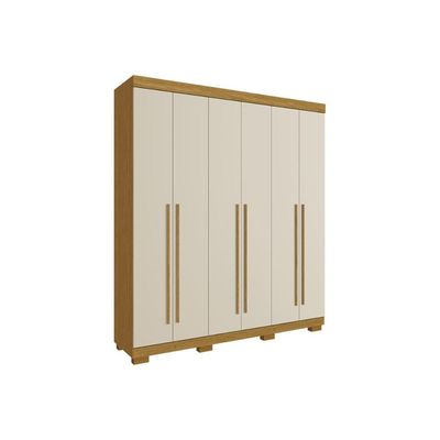 Guarda Roupa Solteiro 6 Portas e 3 Gavetas Paolla Cinamomo - ACP
