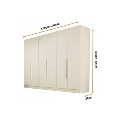 Guarda Roupa Casal 6 Portas e 4 Gavetas Oslo Braúna - Europa