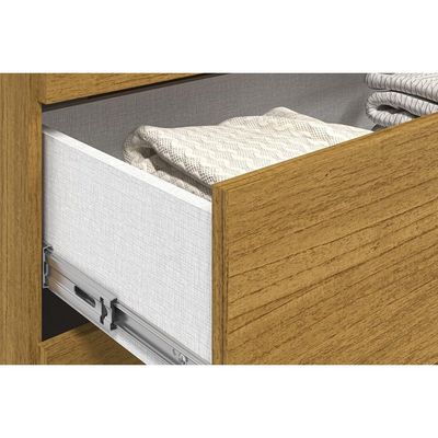 Guarda Roupa Casal 6 Portas (2 Ripadas) e 6 Gavetas Eliza Branco/Cinamomo - ACP