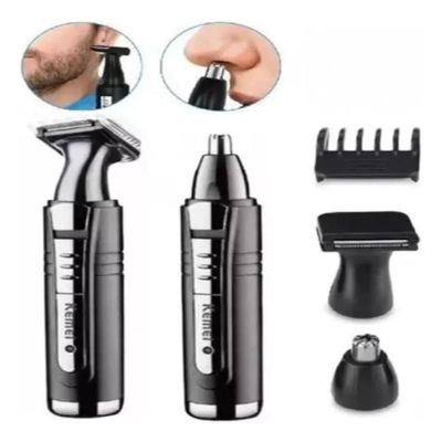 Maquina Recarregável para Barba Pêlos Nariz Sobrancelha Orelha Costeleta KM-6511