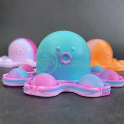 Chaveiro Polvo Reversível Pop It Anti Stress Silicone