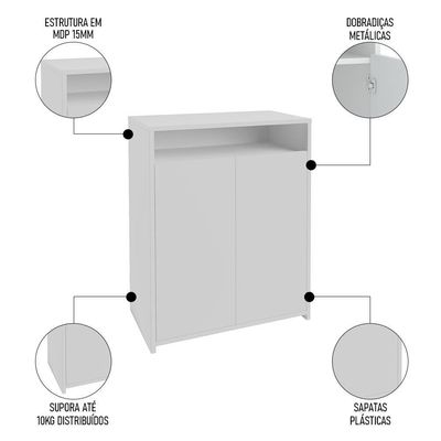 Conjunto Escritório Home Office 4 Peças Mity A06 Branco - Mpozenato
