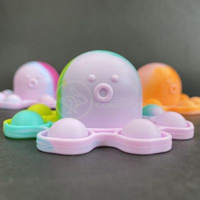 Chaveiro Polvo Reversível Pop It Anti Stress Silicone
