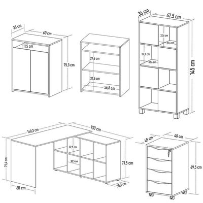 Conjunto Escritório Home Office 4 Peças Mity A06 Branco - Mpozenato