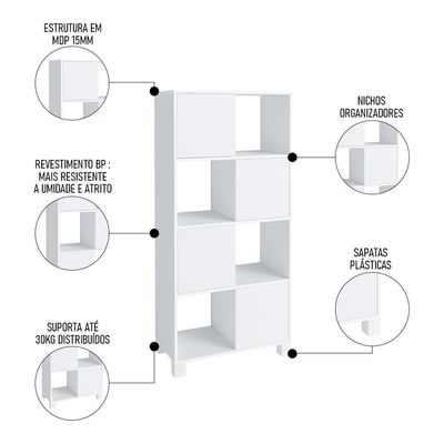 Conjunto Escritório Home Office 4 Peças Mity A06 Branco - Mpozenato