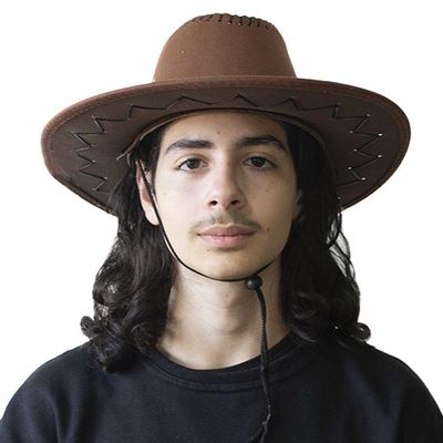 Chapéu De Cowboy Western Suede Terracota - Adulto