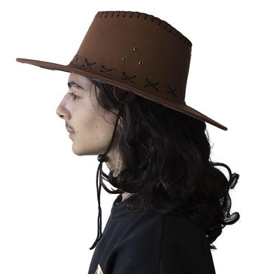 Chapéu De Cowboy Western Suede Terracota - Adulto