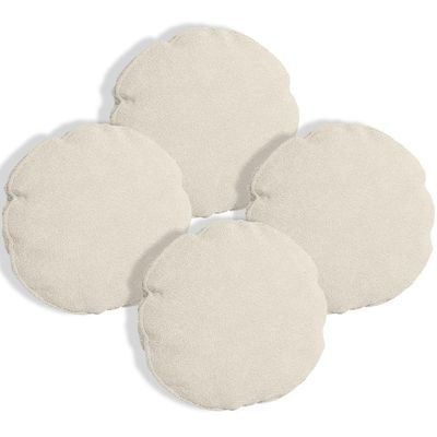 Kit 4 Capas Para Almofada Redonda Boucle 50x50cm 7 Decor Bege