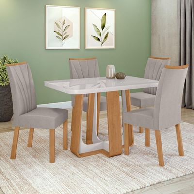 Conjunto Sala De Jantar Mesa Easy Pop 4 Cadeiras Confort