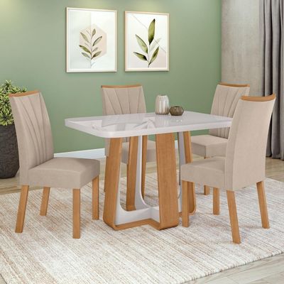 Conjunto Sala De Jantar Mesa Easy Pop 120x80cm/4 Cadeiras