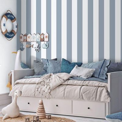 Papel De Parede Enzo Listra Azul Escuro 293-2