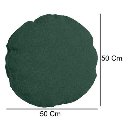 Kit 2 Capas Para Almofada Redonda Veludo 50x50cm 7 Decor Verde Escuro