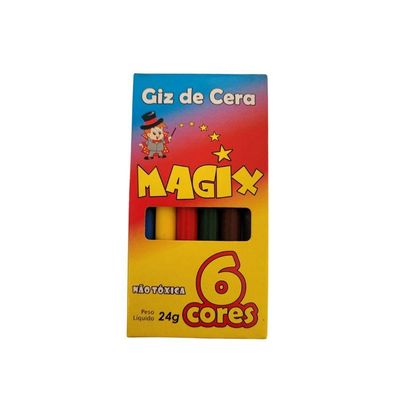 Giz De Cera Infantil Com 6 Cores 9cm - Magix