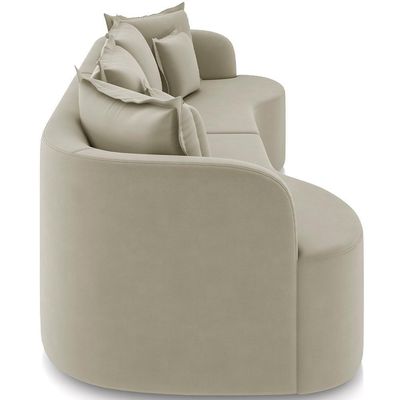 Sofá 3 Lugares Orgânico Living 230cm Ekos K01 Veludo Bege - Lyam Decor