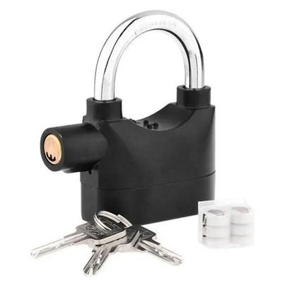 Cadeado Com Alarme Anti Furto 110db Sirene Som Alto Evita Roubo Casa Moto Bicicleta Proteçao