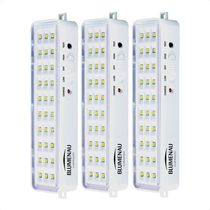 Kit 3 Luminárias De Emergência Blumenau 30 Leds Recarregável Bivolt
