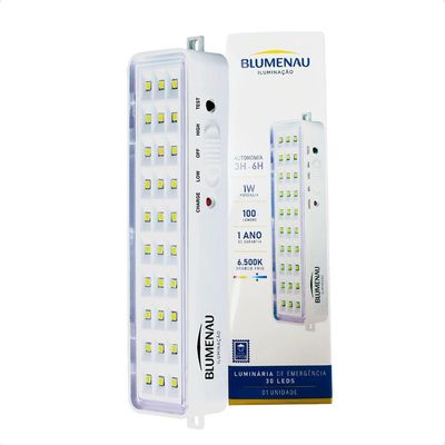 Kit 2 Luminárias De Emergência Blumenau 30 Leds Recarregável Bivolt