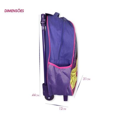 Kit Mochila, Estojo E Lancheira De Princesas Rosa Ou Roxa Cor:roxa