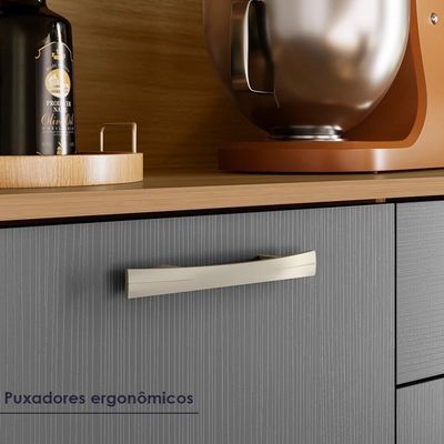 Kit Cozinha 6p 2g 122 Cm Genova Freijo Gris Ktp Freijo Gris