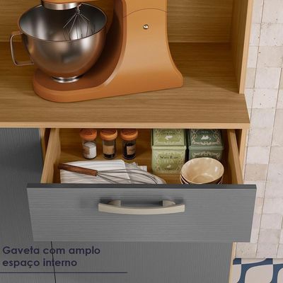 Kit Cozinha 6p 2g 122 Cm Genova Freijo Gris Ktp Freijo Gris
