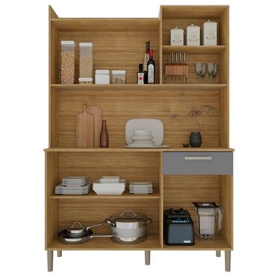 Kit Cozinha 6p 2g 122 Cm Genova Freijo Gris Ktp Freijo Gris