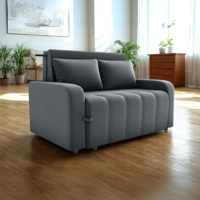 Sofa Cama 2 Lugares 138 Cm Amora New Veludo E425 Cinza Milani Store Cinza