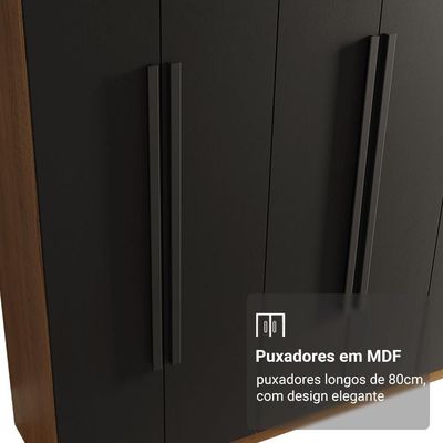 Guarda-roupa Casal Batentes Netuno Madesa Rustic/preto