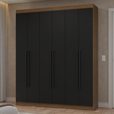 Guarda-roupa Casal Batentes Netuno Madesa Rustic/preto
