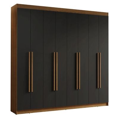 Guarda-roupa Casal 8 Portas Batentes Saturno Madesa Rustic/preto