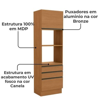 Torre Quente 2 Fornos 240x70 Cm 2p 3g Mdp Maxxi Kappesberg
