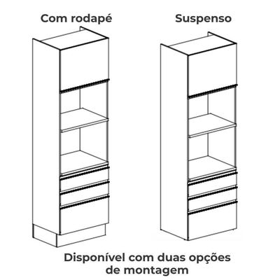Torre Quente 2 Fornos 240x70 Cm 2p 3g Mdp Maxxi Kappesberg