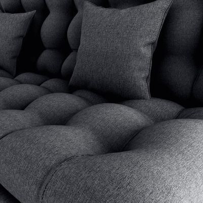 Sofa Cama 2 Lugares 185 Cm Duda Tecido Pompeia G501 Chumbo Milani Store Chumbo