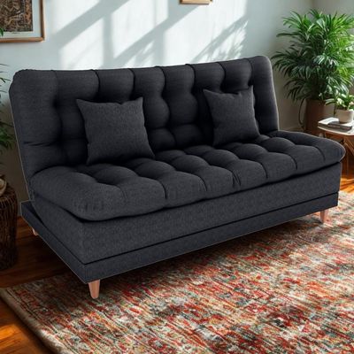 Sofa Cama 2 Lugares 185 Cm Duda Tecido Pompeia G501 Chumbo Milani Store Chumbo