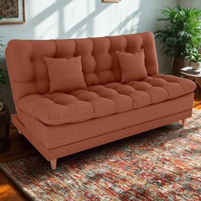 Sofa Cama 2 Lugares 185 Cm Duda Tecido Pompeia G500 Terracota Milani Store Terracota