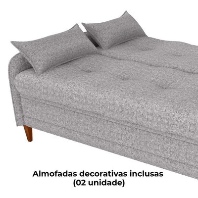 Sofa Cama 2 Lugares 206 Cm Donna Linho Vancouver E483 Bege Milani Store Bege