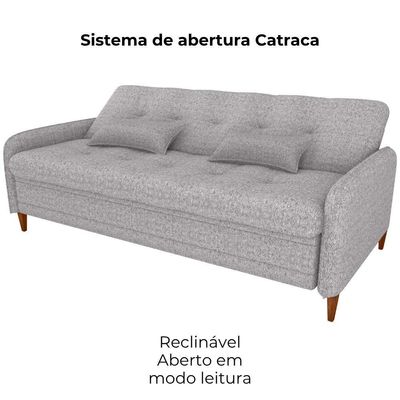 Sofa Cama 2 Lugares 206 Cm Donna Linho Vancouver E483 Bege Milani Store Bege