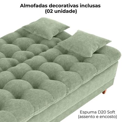 Sofa Cama 2 Lugares 185 Cm Duda Tecido Boucle F494 Oliva Milani Store Oliva