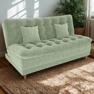Sofa Cama 2 Lugares 185 Cm Duda Tecido Boucle F494 Oliva Milani Store Oliva
