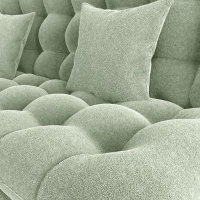 Sofa Cama 2 Lugares 185 Cm Duda Tecido Boucle F494 Oliva Milani Store Oliva